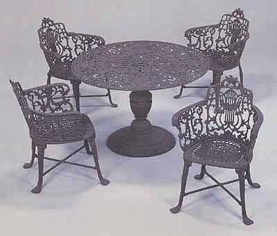 Cast Aluminum Garden Patio Furniture Rose 5pc Set