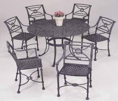 Cast Aluminum Garden Patio Furniture 7 pc Lattice Dining Set