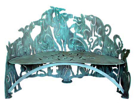 Steel Garden Furniture Garden Bench, Sun Bench Decorative Garden Furniture