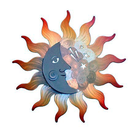 Wall Decor: Sun and Moon Metal Wall Sculpture