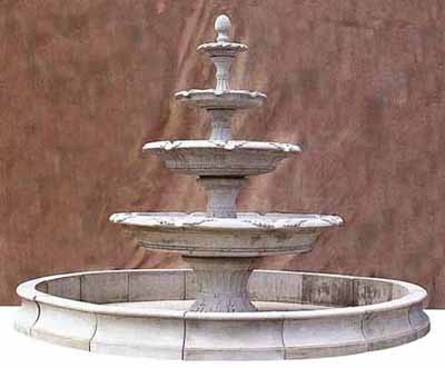 Large Garden Fountain with Pool
4 Tier Fountain 10 foot pool