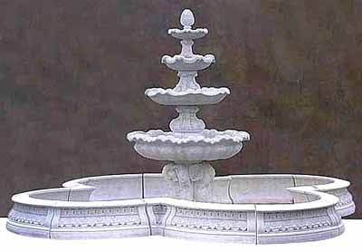 Borghese 4 Tier Garden Fountain with Pool