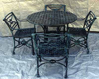 Cast Aluminum Garden Patio Furniture Lattice 5pc Set