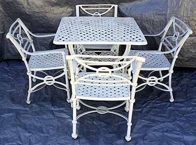 Cast Aluminum Garden Patio Furniture Square Lattice Set