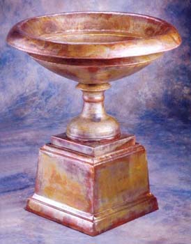 Copper Urn and Pedestal