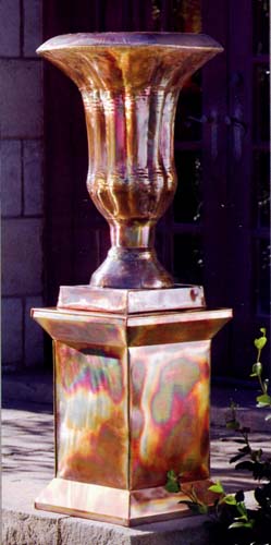 Copper Urn and Pedestal