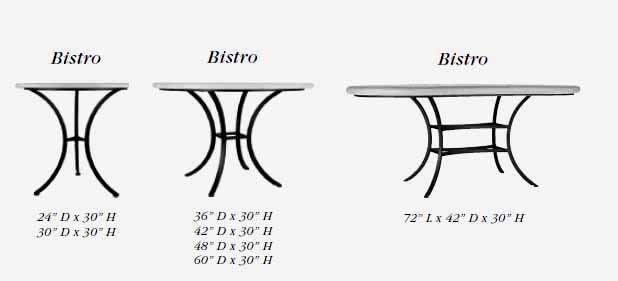 Wrought Iron Table Frames Bistro