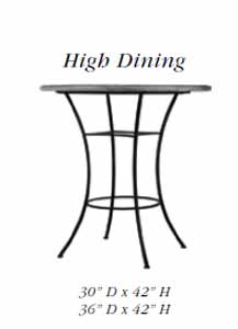 mosaic top wrought ironHigh dining table