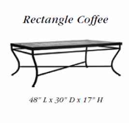 mosaic top wrought iron coffee table