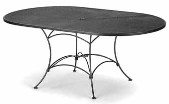 Wrought Iron Oval Dining Table  by Woodard