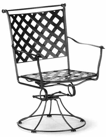 Maddox Swivel Rocker Wrought Iron Furniture by Woodard