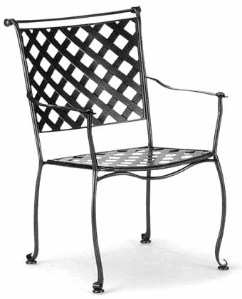 Maddox Dining Arm Chair Wrought Iron Furniture by Woodard