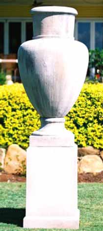 cast stone urn on pedestal