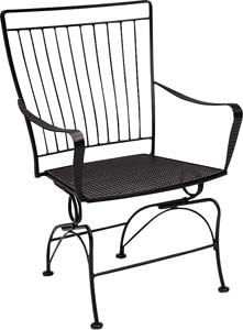 Easton Coil Spring Dining Chair Wrought Iron Furniture by Woodard