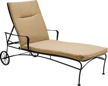 Easton Adjustable Chaise Lounge with Cushions Wrought Iron Furniture by Woodard