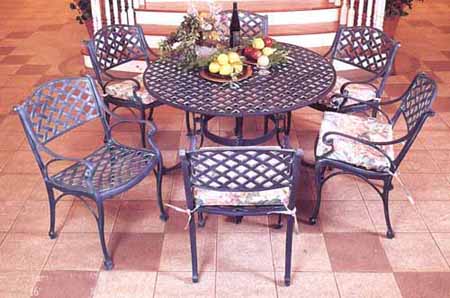 Latiice and Square Cast Aluminum Patio and Garden Furniture, Cast Aluminum Furniture