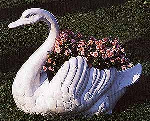 Cast Aluminum Garden Planters Swan Planter